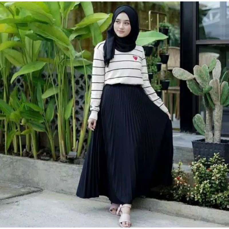 Rok Plisket Perempuan / Rok Prisket Perempuan / Rok Plisket dewasa /  Rok Prisket dewasa / Rok rempel / Rok lipat panjang