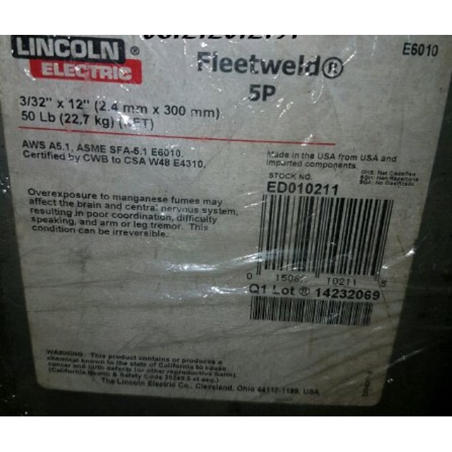 (UT)Kawat Las JETWELD LH 70 AWS A5.1 E7018 Size 2.4 x 350 Mm LINCOLN USA