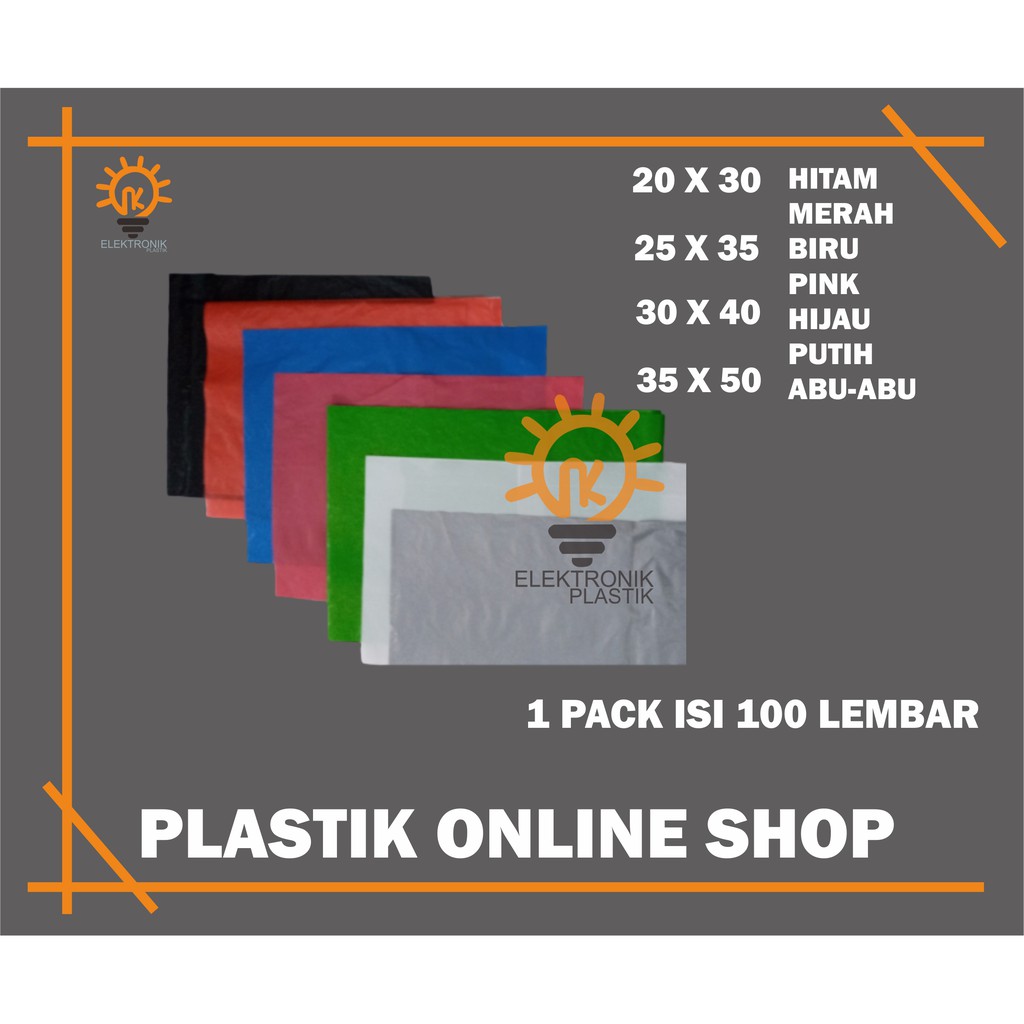 

HEMAT!! (100 LBR) Plastik Packing Online Shop/Kantong Plastik HD Tanpa Plong 20x30 25X35 30X40 35X50