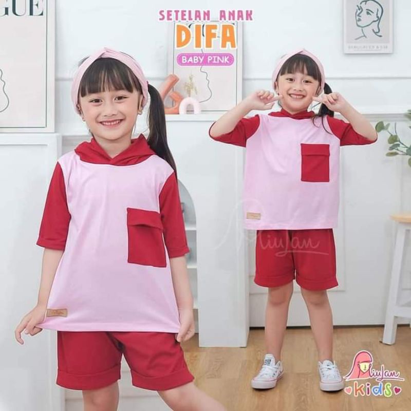 Setelan Anak Difa Miulan Kids Baju Setelan Anak Lengan Pendek Terbaru