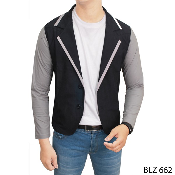 Male Stretch Blazer Streetch Hitam Kombinasi – BLZ 662