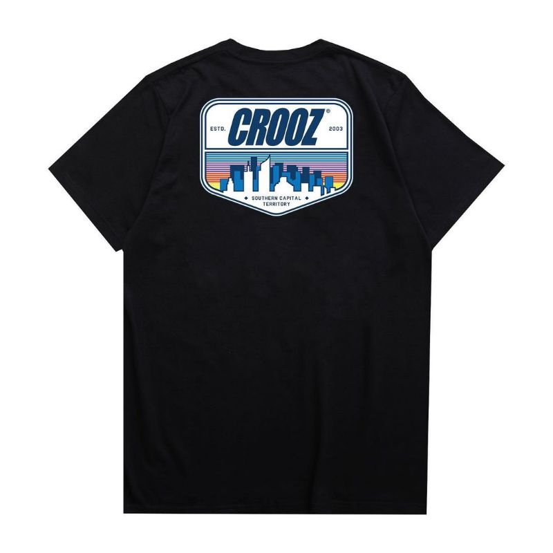 CROOZ CAPITAL TSHIRT BLACK- tshirt black- t-shirt crooz- kaos