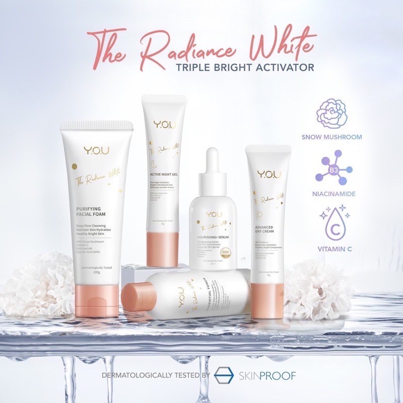 NEW !!! YOU RADIANCE WHITE SERIES (DAY,NIGHT,FACIALFOAM,SERUM,TONER)