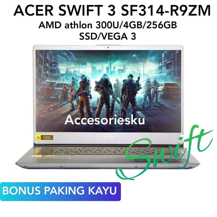 Laptop Acer Swift 3 SF314 - 41 - AMD ATHLON 300U - 4 GB - 256 GB SSD - VEGA 3