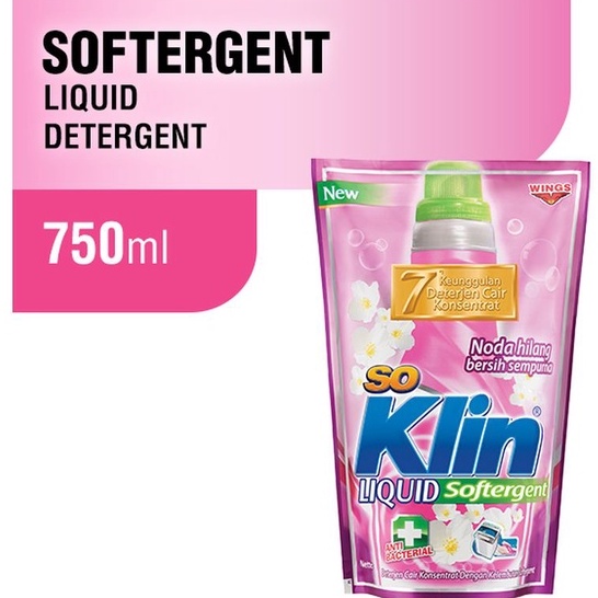 So Klin Detergent Liquid Softener Refil 750Ml
