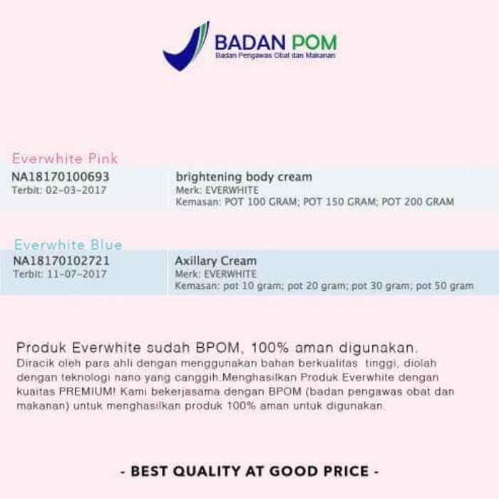 PERAWATAN TUBUH MEMUTIHKAN MENGHALUSKAN LENGKAP / Paket Komplit Everwhite / Everwhite blue (ketiak)