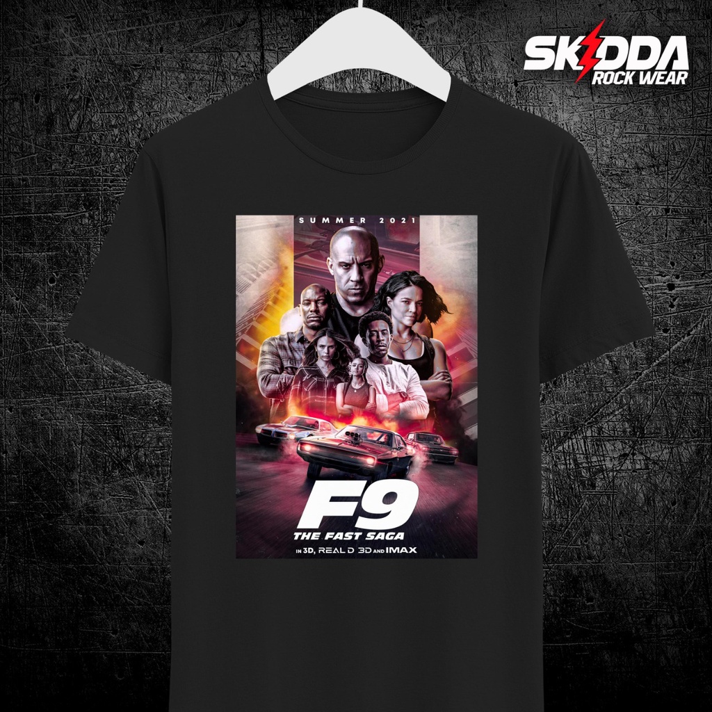 T Shirt Kaos Film Movie FAST AND FURIOUS – F9 The Fast Saga - Premium Black NSA