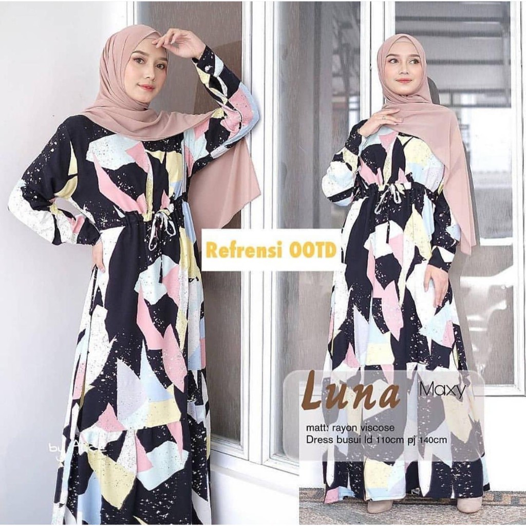 1KG MUAT 4PCS | KALISTA MAXY DRESS RAYON PREMIUM HITS SELEBGRAM FASHION WANITA MUSLIMAH HIJAB