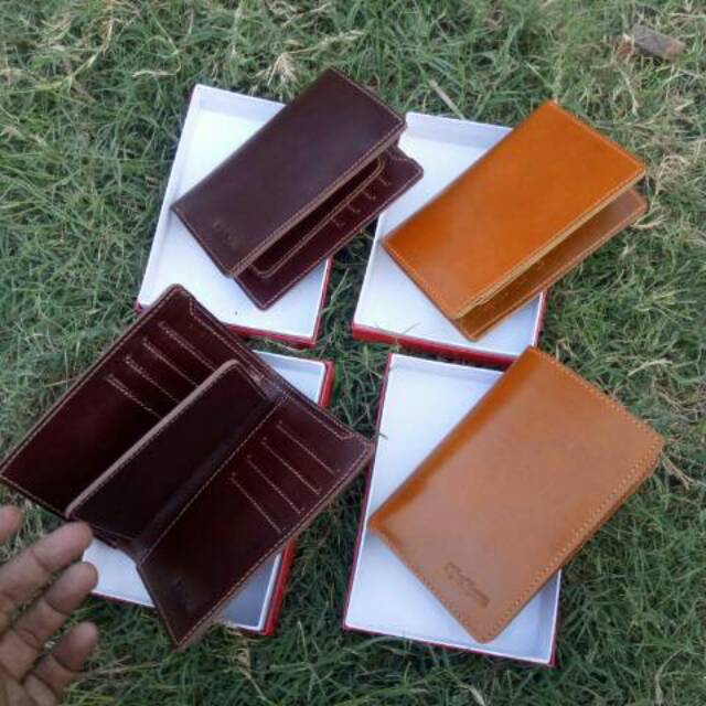 Dompet kulit asli full ap coklat tan htm 3/4