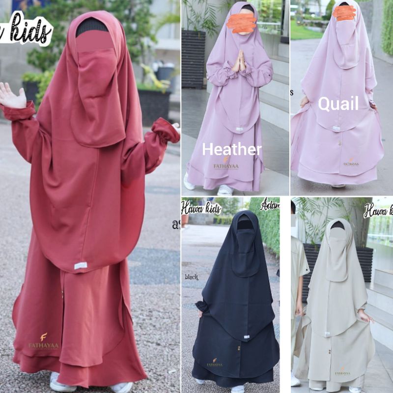 (Set Gamis Anak) COUPLE ADAM HAWA KIDS BY FATHAYAA | SILKY DELUXE