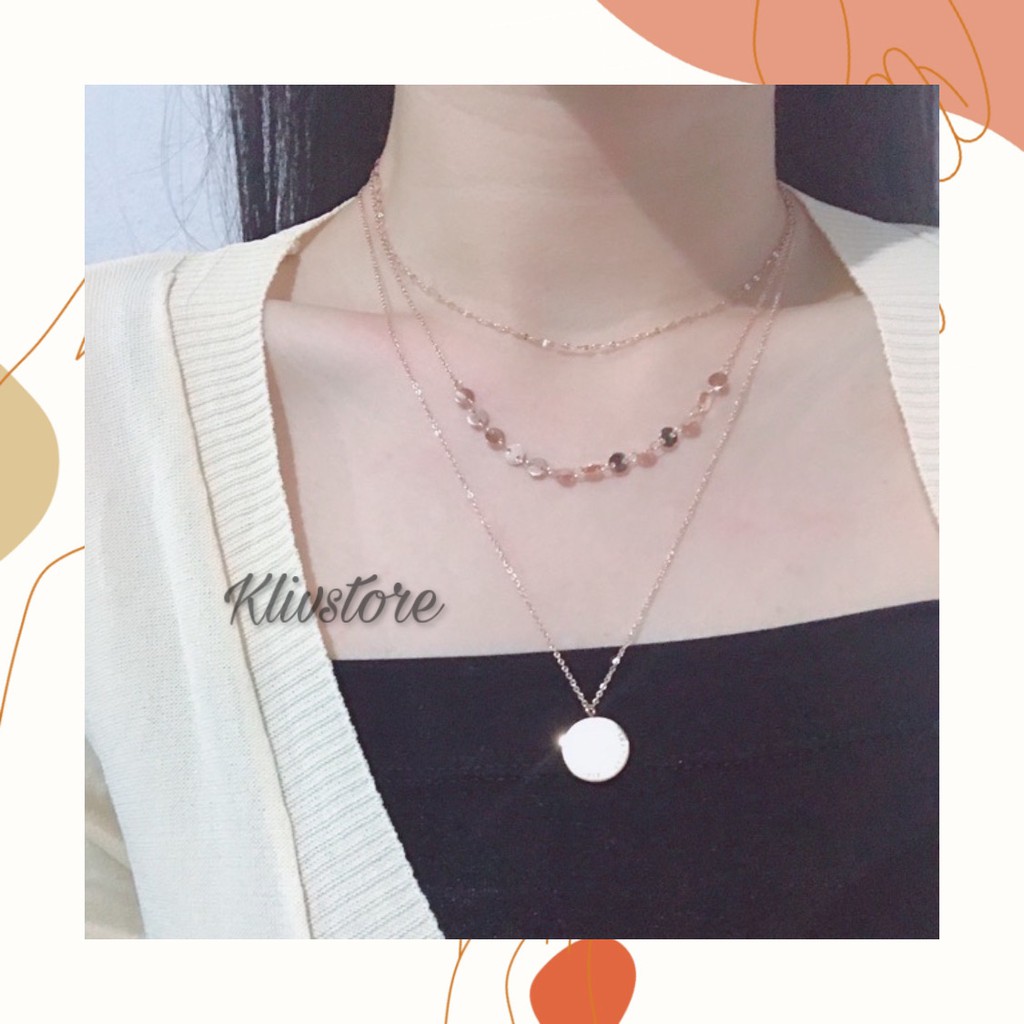 Kalung Titanium Premium Import 3 Layer Versace Anti Karat Anti Hitam #071