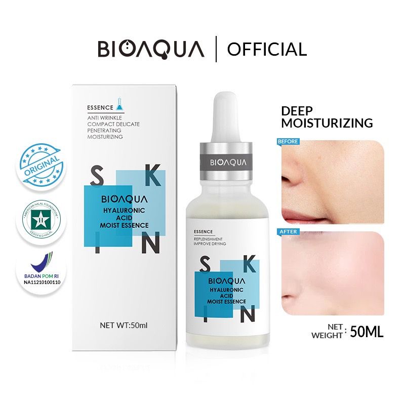 BPOM BIOAQUA Serum Moisturizing Essence 30ml Niacinamide Hyaluronic Acid Acne Care Pencerah Wajah BIO AQUA