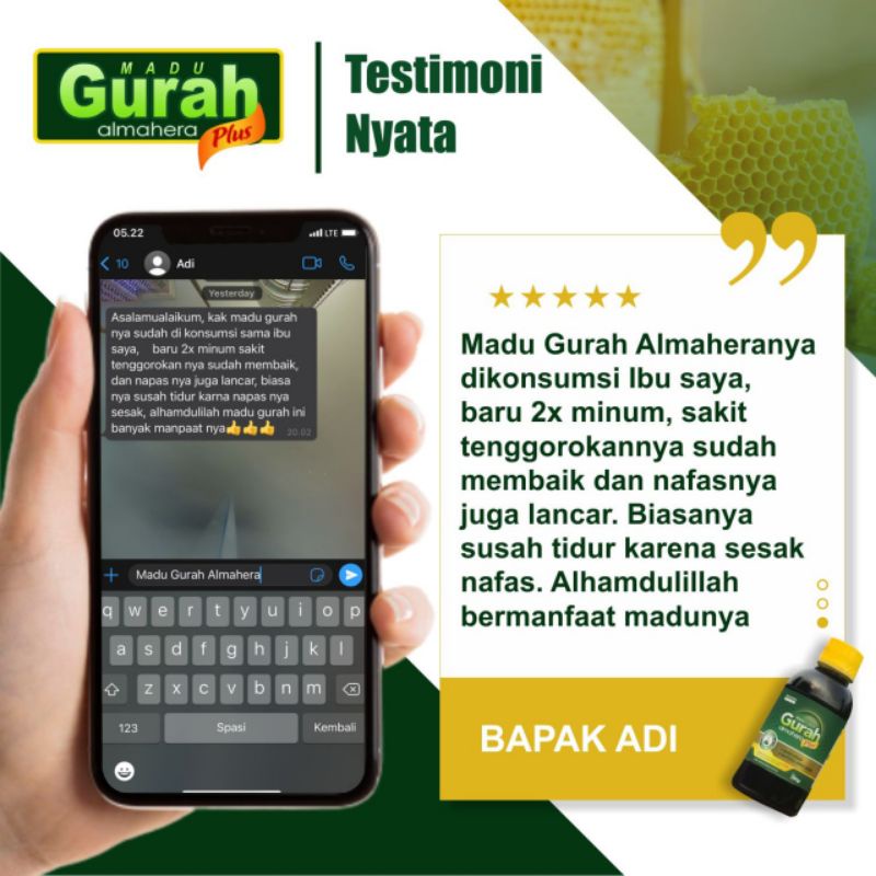 MADU GURAH ALMAHERA PLUS Original, Mengobati Sesak Nafas, Asma, TBC, Batuk Menahun, Sinusitis, Gangguan Pernafasan Paru-paru-2