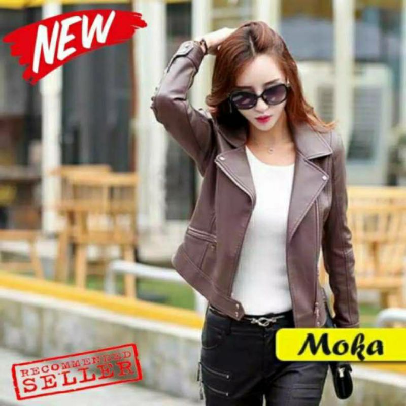 Jaket Kulit Wanita Ramones Changcuters Korea Blazer Jesica