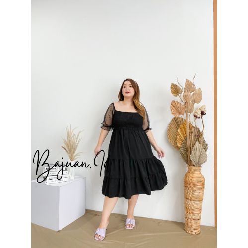 BIG SIZE M-XXXXL Dress Smoke Star Dres Sabrina Irise Wanita korea A Line Bodycon Maxi Casual Natal p