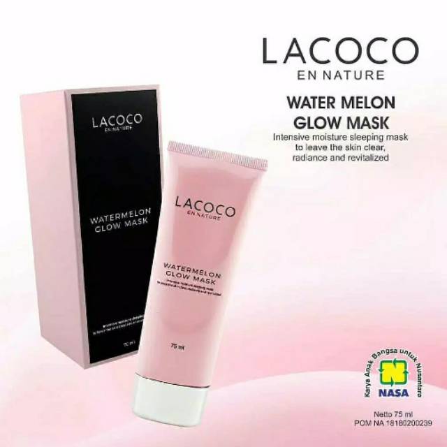 LACOCO WATER MELON GLOW MASK NASA - Shiny,Glowing & Melembabkan wajah[Original PT.Natural Nusantara]
