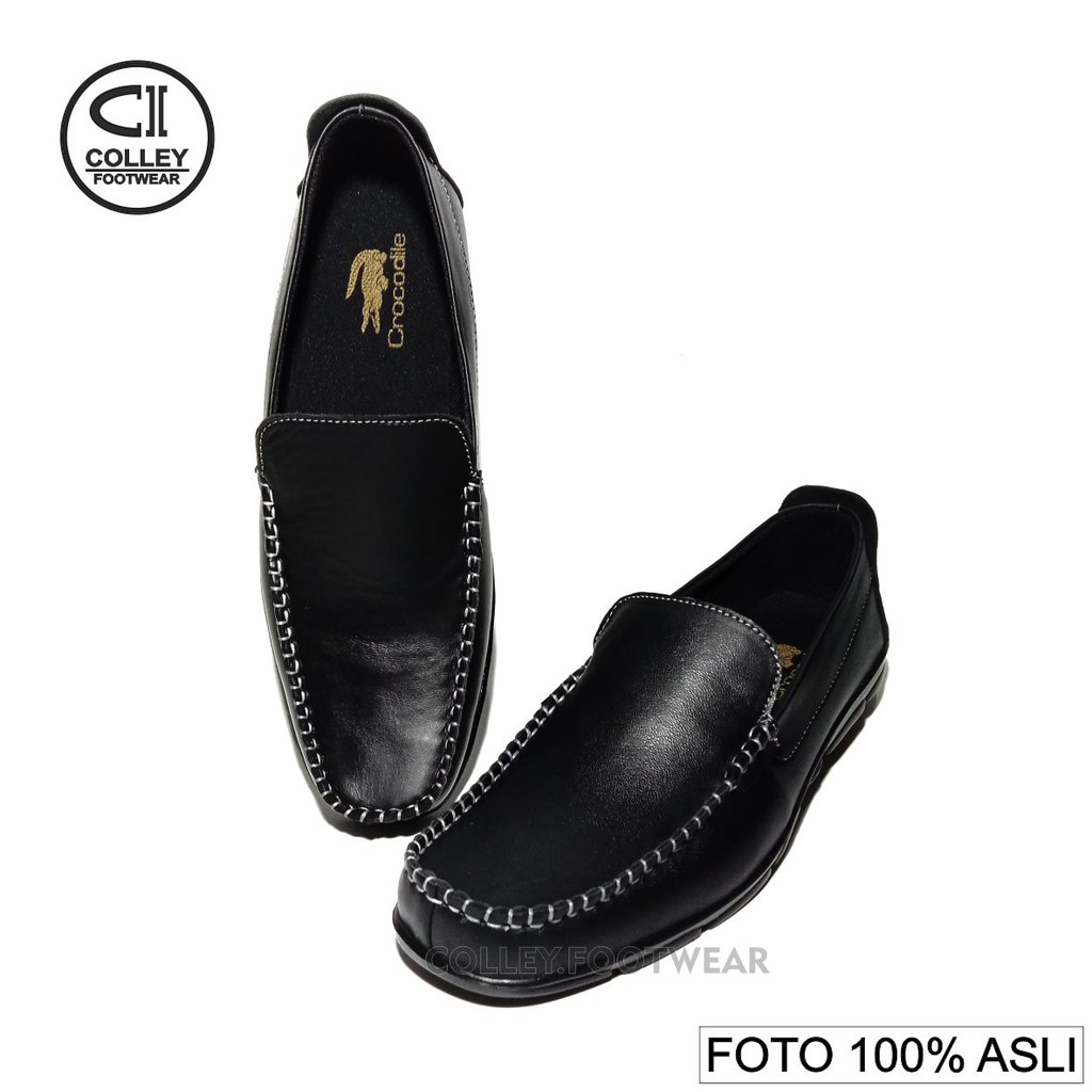 COD - SEPATU KANTOR PRIA 100% KULIT ASLI - POLOS PREMIUM - COKELAT HITAM CCN-PLS-022