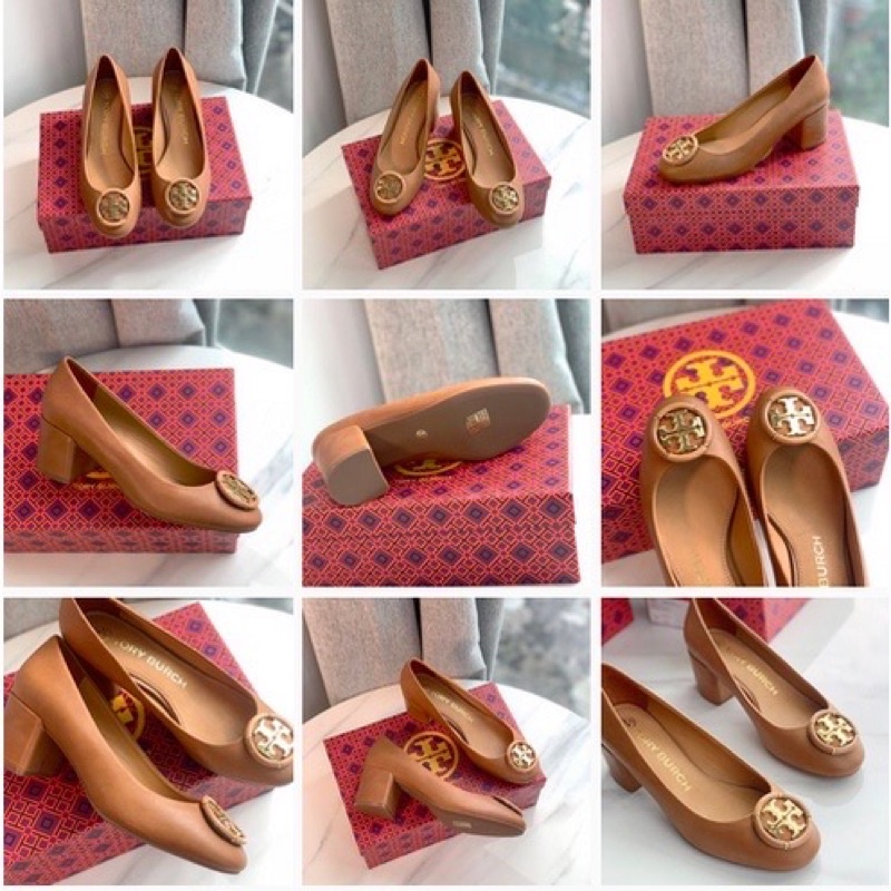 Tory Burch Multi Logo Pumps Heels Brown