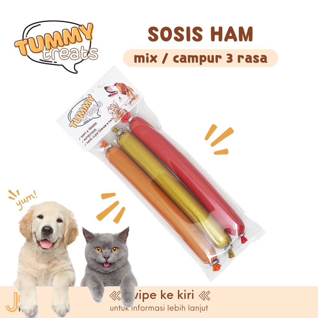 TUMMY TREATS Sosis Ham Snack Kucing Anjing Makanan Cemilan Hewan