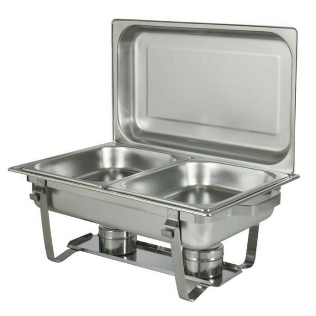 Chafing Dish 11L Tempat Makan Prasmanan Stainless Steel ( 2 Sekat Makanan )