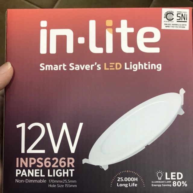 Lampu panel LED in lite 12 watt