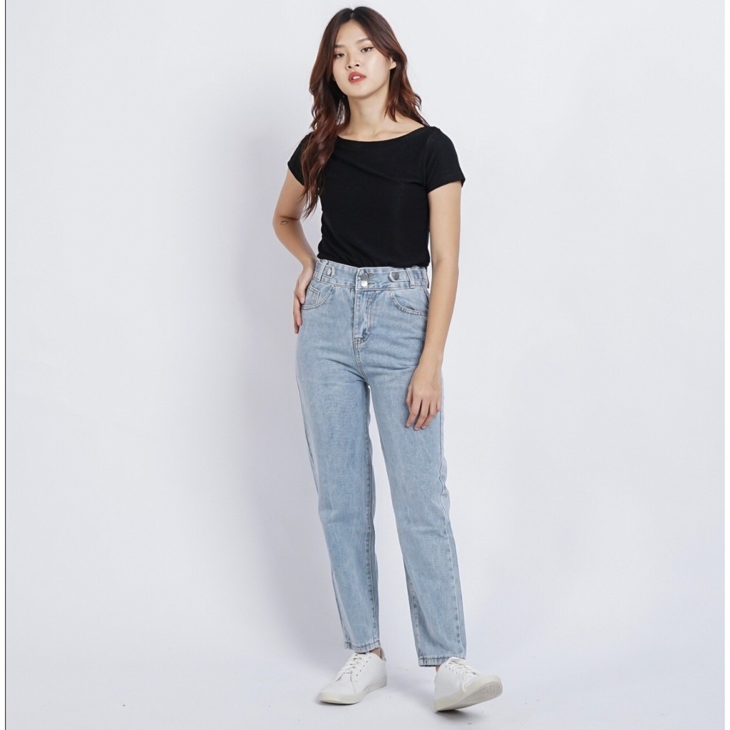 AVANCEID (S-XXL) CELANA JEANS PANJANG HIGH WAIST BAGGY JEANS KULOT 1006