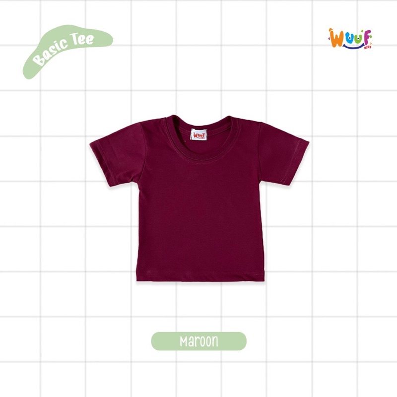 BASIC TEES WUUF KIDS/KAOS OBLONG POLOS COTTON BABY