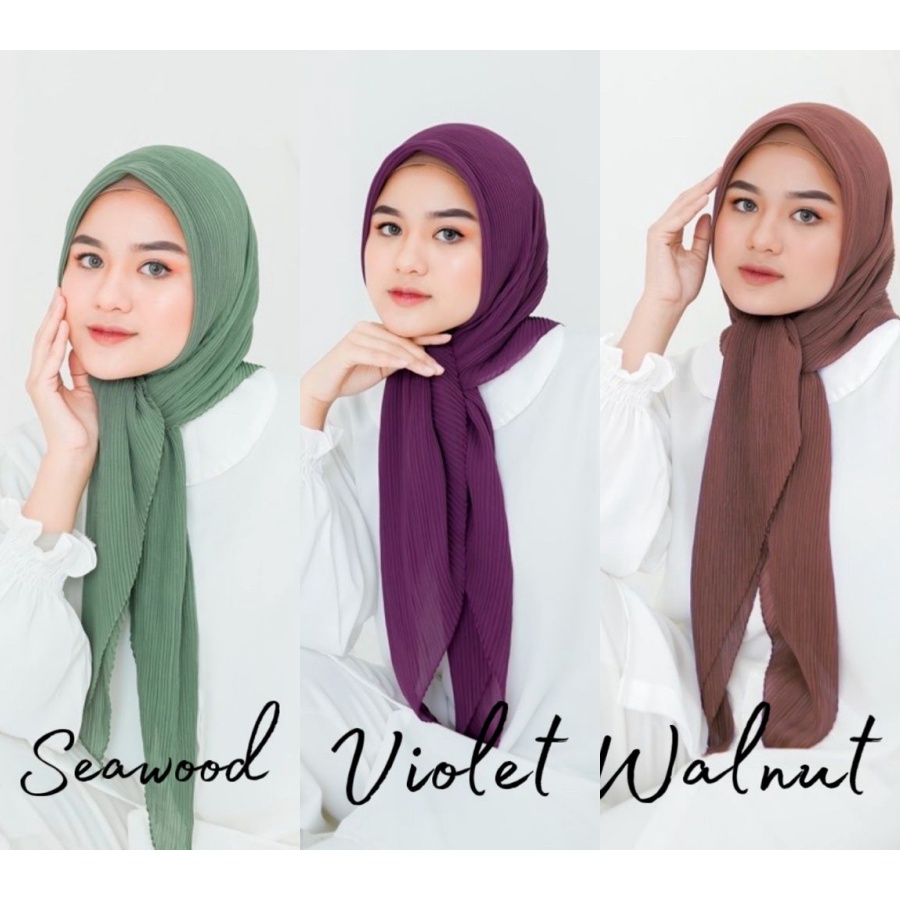HIJAB SEGIEMPAT PLISKET / KERUDUNG BELLA PLISKET PREMIUM / JILBAB HYUNA SQUARE PLISKET