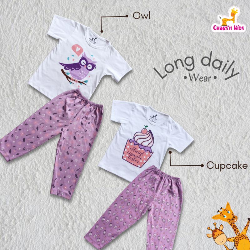 Piyama anak Long Daily Wear usia 1-7 tahun