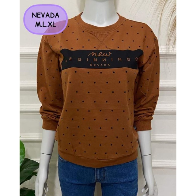 (sweater Nevada)sweater Nevada polka/sweter wanita terlaris/atasan wanita murah/sweater terbaru