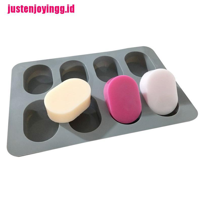 Cetakan Kue / Sabun / Jelly 8 Lubang Bentuk Oval Bahan Silikon