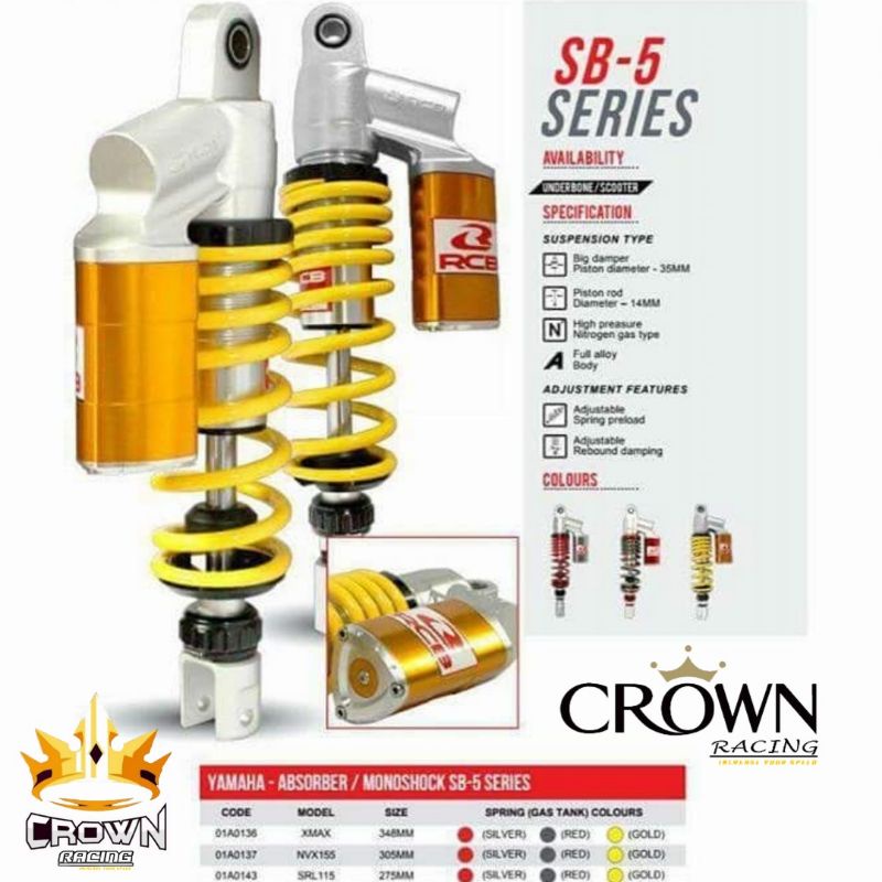 Shock RCB SB5 Click Rebound 305mm Yamaha Aerox 155 / All New Nmax 155