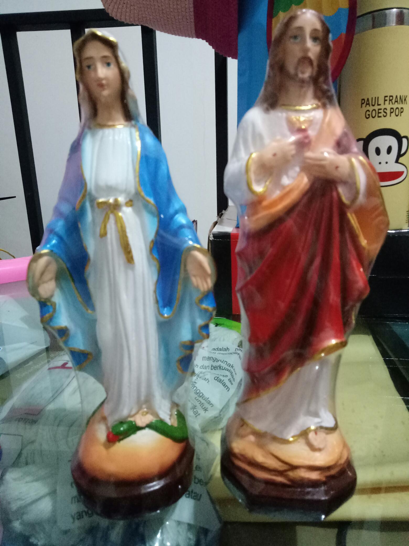 Patung Yesus Hati Kudus 20 Cm Hiasan Rohani Arca Fiberglass
