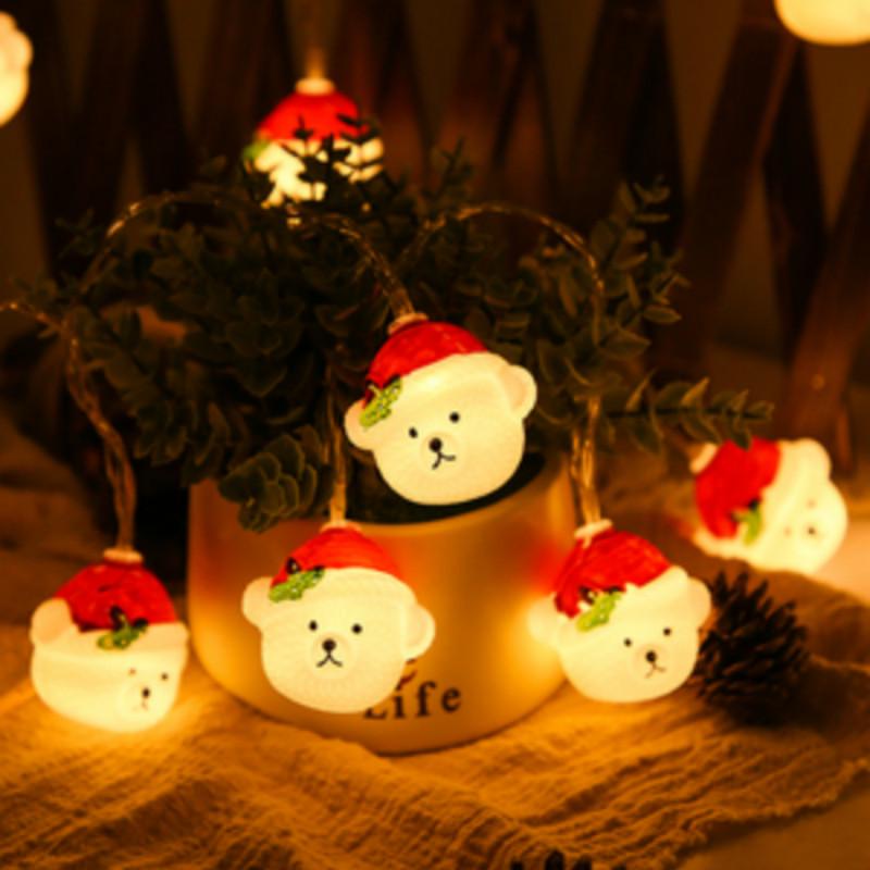 [Christmas Products] 1.5M 10 Led Snowman Snow Bear Shape Christmas Ornament String Lights