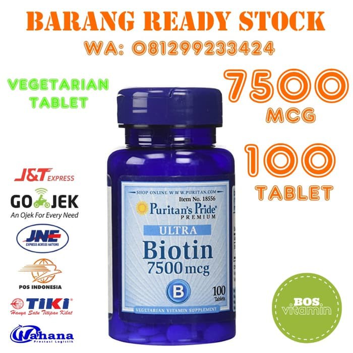 "Puritan Biotin 7500 mcg 100 tablet (Puritan's Pride USA)"