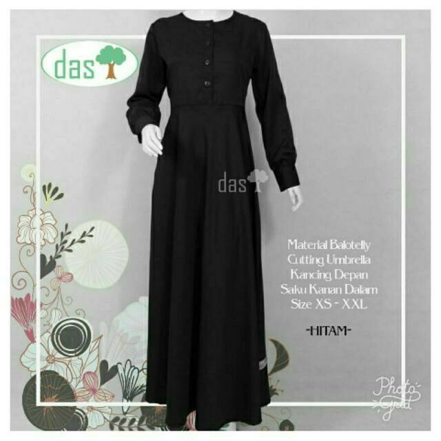 Gamis syar'i Balotelli merek DAS hitam