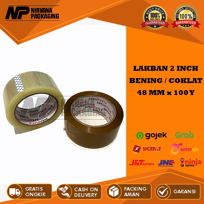 

LAKBAN BENING & COKLAT 2 INCH - 48 MM X 100 YARD FULL KUALITAS DAIMARU