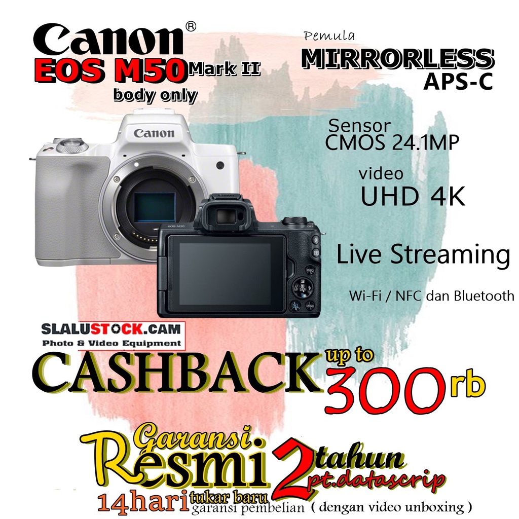 Canon EOS M50 Mark II Body Only - Camera Canon M50 II body Resmi