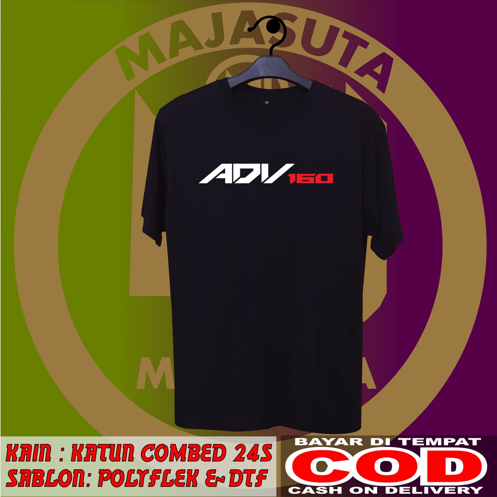 KAOS HONDA ADV 160 SABLON DEPAN SAJA  KATUN COMBED 24S TEBAL//BISA COD//KAOS DISTRO//KAOS MOTOR//KAO