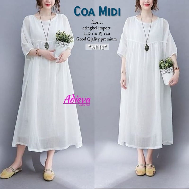 GAMIS POLOS MIDI DRESS PREMIUM RAYON CRINKLEPREMIUM GAMIS SYAR I ASDF