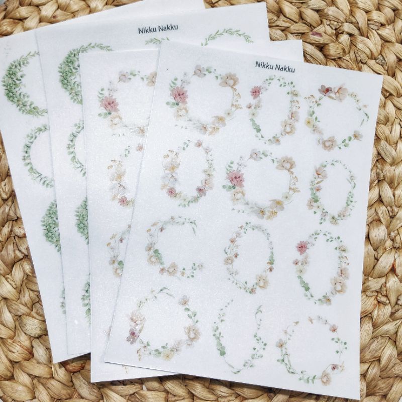 

SS017 Sticker Sheet | Transparant Sticker Sheet | Flower Wreath Sticker
