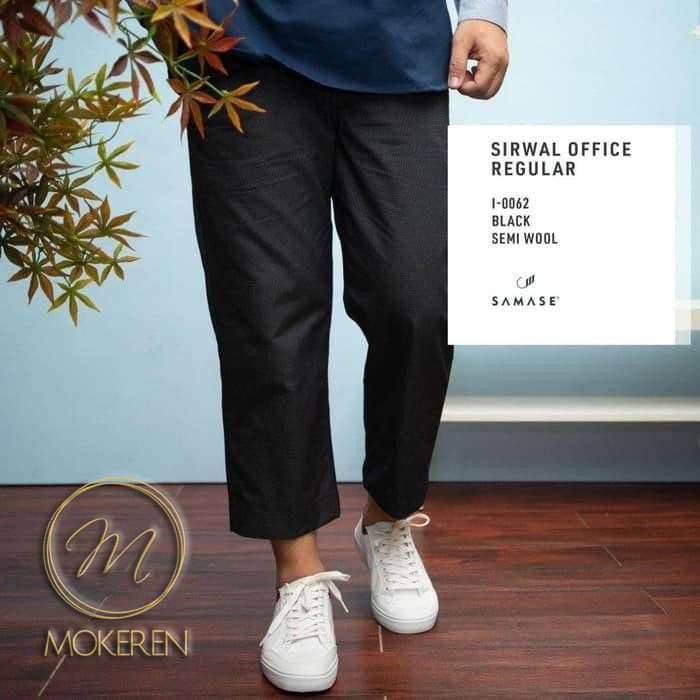 CELANA SIRWAL BRANDED MERK SAMASE HITAM SEMI WOLL