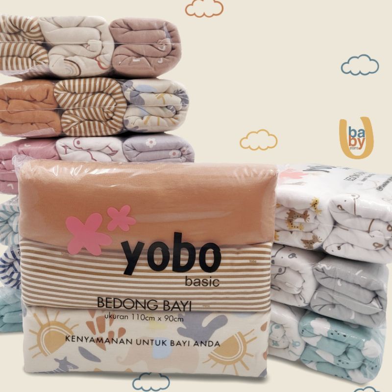 Baby U Yobo Basic Bedong Bayi Motif Isi 3 Pcs