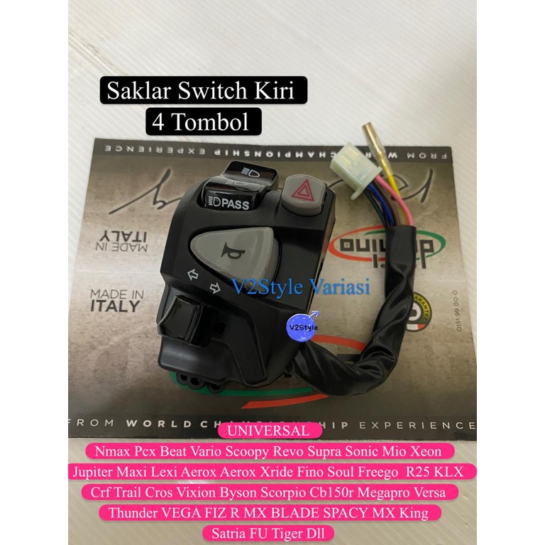 Saklar Kiri 4in1 Domino KTC PCX Sein Klakson Jauh Dekat Dim Nmax Pcx Beat Vario Scoopy Revo Supra dl