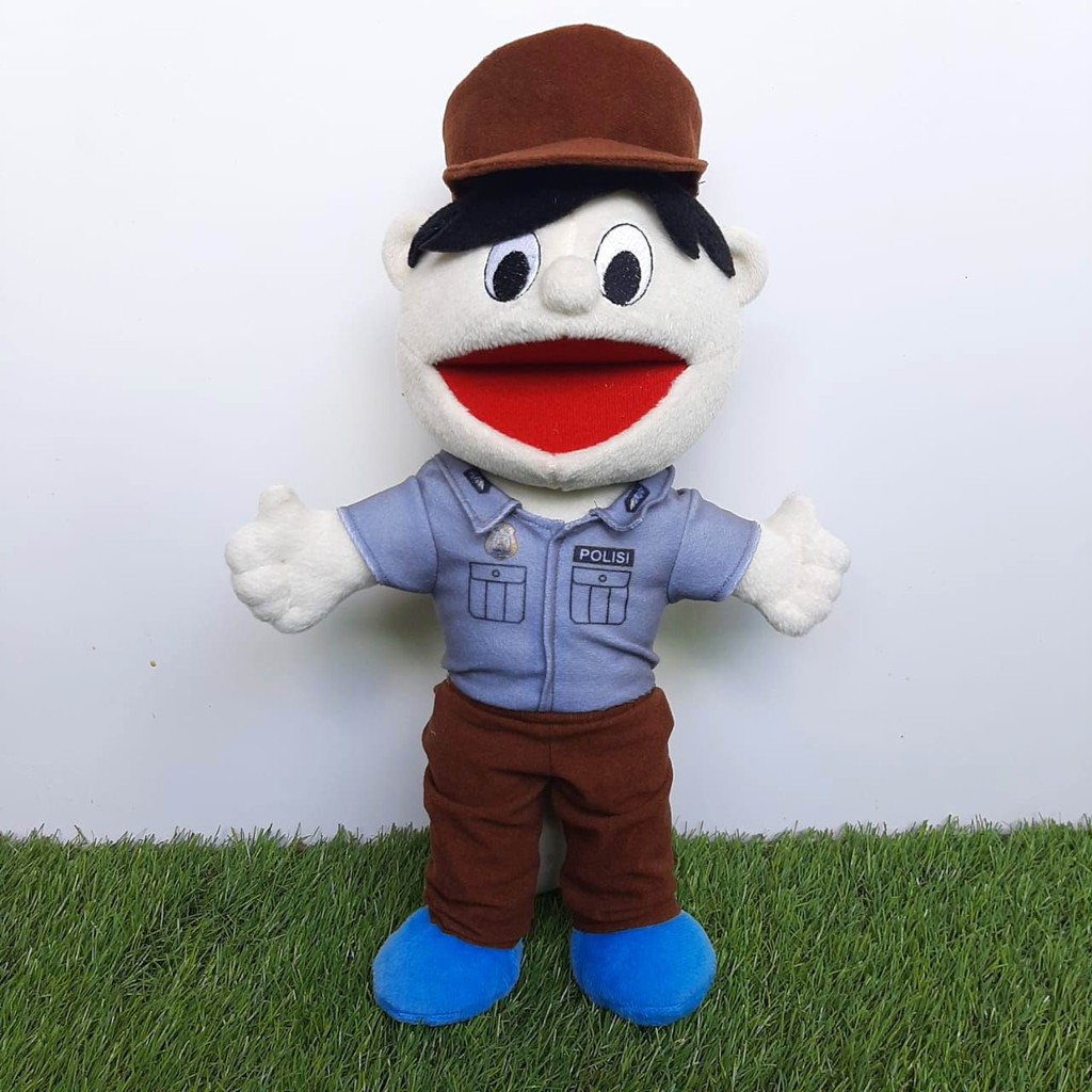 Boneka Tangan Muppet Profesi Polisi - Mulut Terbuka Bisa Gerak