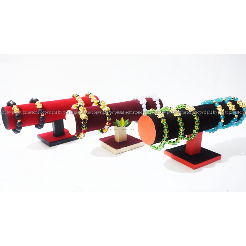Display Tempat Gelang 1 Susun Bludru Pajangan Jam Tangan Kombinasi Warna