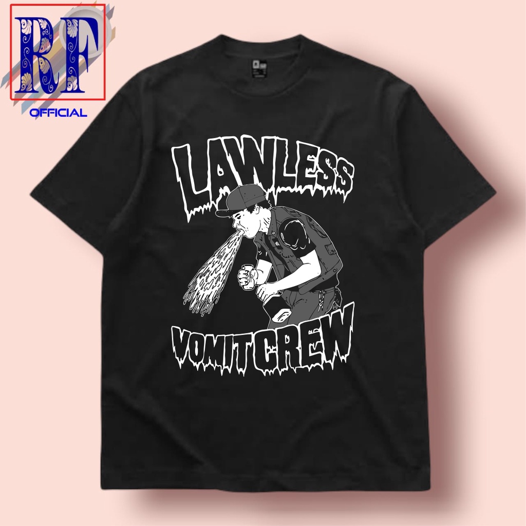 T-SHIRT | OVERSIZE | LAWLESS VOMITCREW | KAOS PRIA WANITA | BAJU DEWASA DAN ANAK | TSHIRT VOMIT CREW