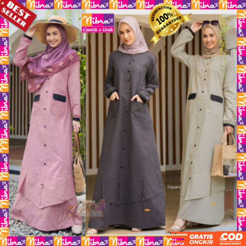 BAJU GAMIS TERBARU 2021 / GAMIS NIBRAS NB B31 / NB B09 NIBRAS / GAMIS SIMPLE ELEGAN / GAMIS MODERN /