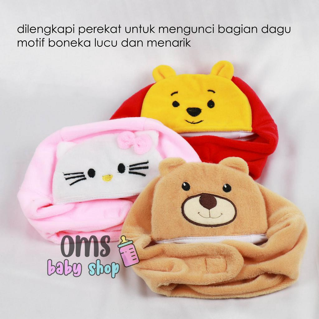 [OMS Babyshop] Topi Boneka Karakter Anak Lucu / Topi Kupluk Bayi Bahan Fleece /  Topi Bayi Anak Motif Lucu