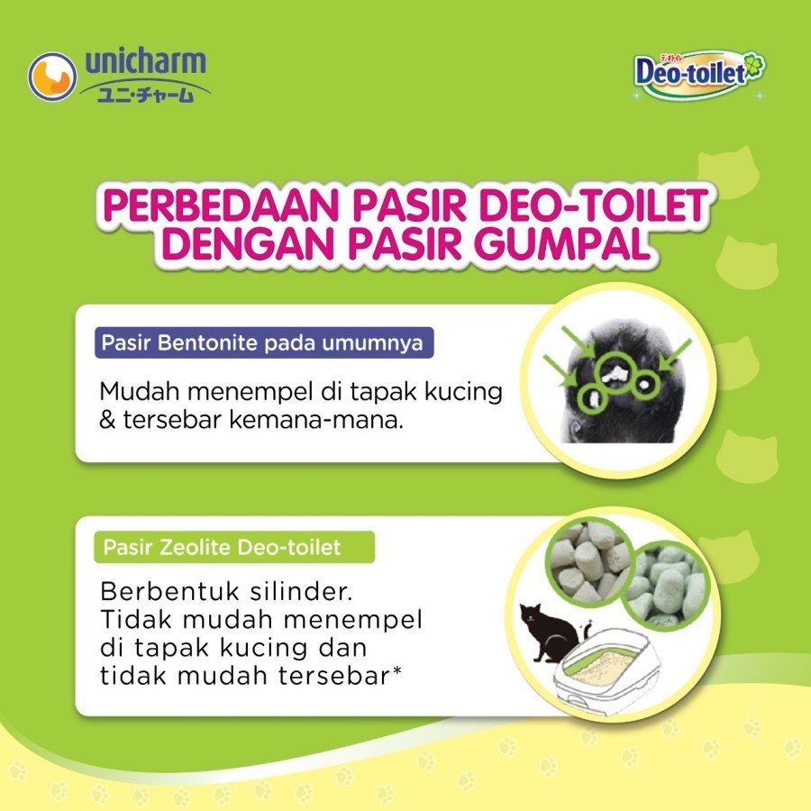Unicharm Pet- Deo Toilet Pasir Kucing Anti Bau Natural Green 3.8 Liter